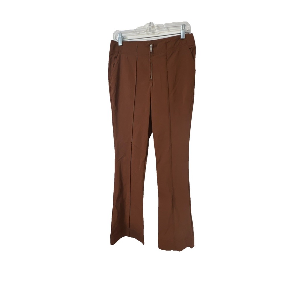 Free People Pants Wide Leg Brown Trousers Sz S ( See Pics) Zip Front Pockets